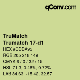 Color code: TruMatch - Trumatch 17-d1 | qconv.com