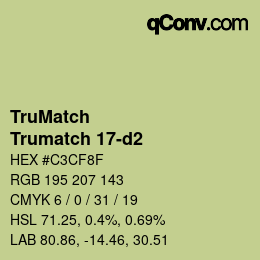 Farbcode: TruMatch - Trumatch 17-d2 | qconv.com