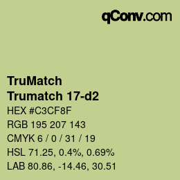 Código de color: TruMatch - Trumatch 17-d2 | qconv.com