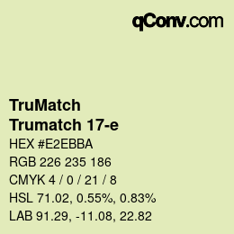 Color code: TruMatch - Trumatch 17-e | qconv.com