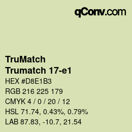 Color code: TruMatch - Trumatch 17-e1 | qconv.com