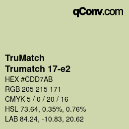 Code couleur: TruMatch - Trumatch 17-e2 | qconv.com