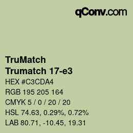 Code couleur: TruMatch - Trumatch 17-e3 | qconv.com