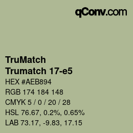 Color code: TruMatch - Trumatch 17-e5 | qconv.com