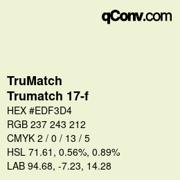 Farbcode: TruMatch - Trumatch 17-f | qconv.com