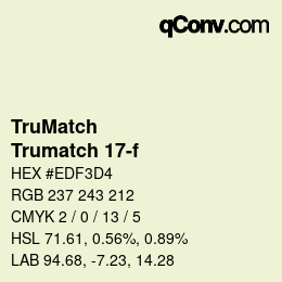 カラーコード: TruMatch - Trumatch 17-f | qconv.com