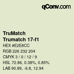 Color code: TruMatch - Trumatch 17-f1 | qconv.com