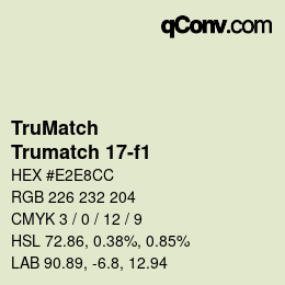 Código de color: TruMatch - Trumatch 17-f1 | qconv.com