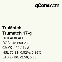 Color code: TruMatch - Trumatch 17-g | qconv.com