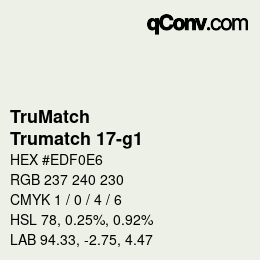 Farbcode: TruMatch - Trumatch 17-g1 | qconv.com