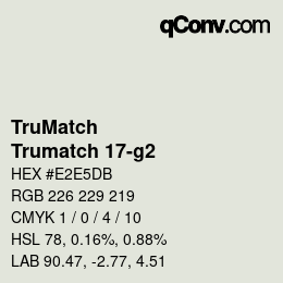 Código de color: TruMatch - Trumatch 17-g2 | qconv.com