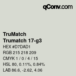 Código de color: TruMatch - Trumatch 17-g3 | qconv.com
