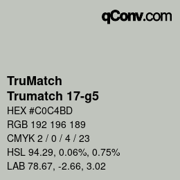 Farbcode: TruMatch - Trumatch 17-g5 | qconv.com