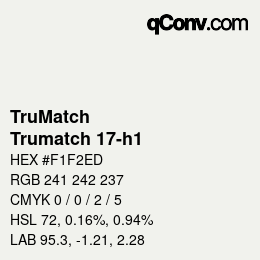 Color code: TruMatch - Trumatch 17-h1 | qconv.com