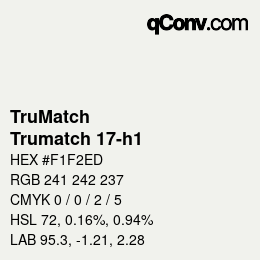 Farbcode: TruMatch - Trumatch 17-h1 | qconv.com