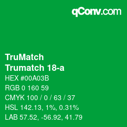 Código de color: TruMatch - Trumatch 18-a | qconv.com