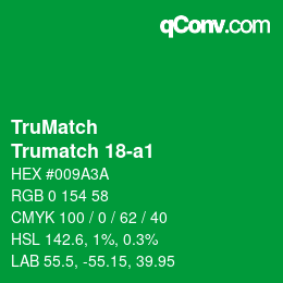 Code couleur: TruMatch - Trumatch 18-a1 | qconv.com
