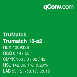 Code couleur: TruMatch - Trumatch 18-a2 | qconv.com