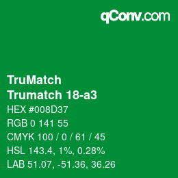 Código de color: TruMatch - Trumatch 18-a3 | qconv.com