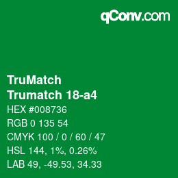 Color code: TruMatch - Trumatch 18-a4 | qconv.com