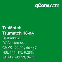 Code couleur: TruMatch - Trumatch 18-a4 | qconv.com