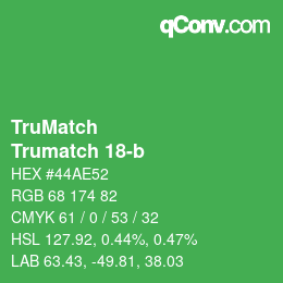 Code couleur: TruMatch - Trumatch 18-b | qconv.com