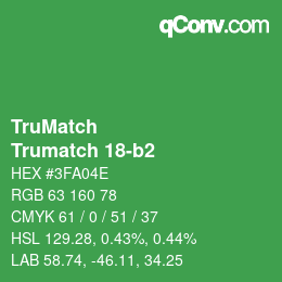 Color code: TruMatch - Trumatch 18-b2 | qconv.com