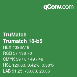 Code couleur: TruMatch - Trumatch 18-b5 | qconv.com