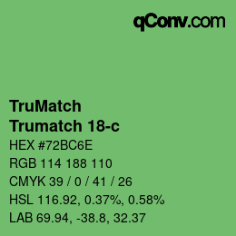 Color code: TruMatch - Trumatch 18-c | qconv.com