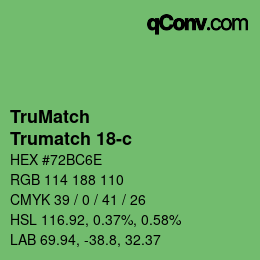 カラーコード: TruMatch - Trumatch 18-c | qconv.com