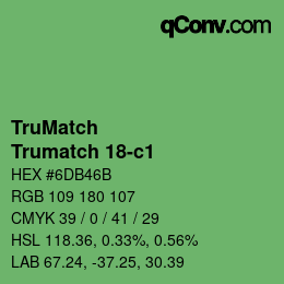 Color code: TruMatch - Trumatch 18-c1 | qconv.com