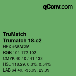 Color code: TruMatch - Trumatch 18-c2 | qconv.com