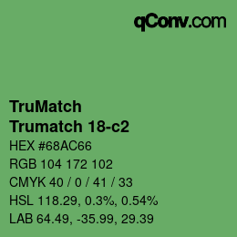 Code couleur: TruMatch - Trumatch 18-c2 | qconv.com