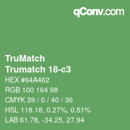 Color code: TruMatch - Trumatch 18-c3 | qconv.com