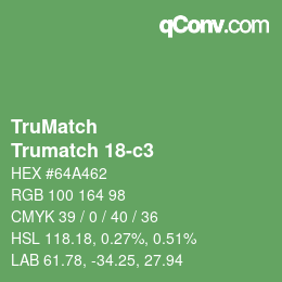 Código de color: TruMatch - Trumatch 18-c3 | qconv.com