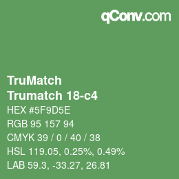 Code couleur: TruMatch - Trumatch 18-c4 | qconv.com
