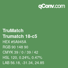 Color code: TruMatch - Trumatch 18-c5 | qconv.com