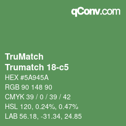 Code couleur: TruMatch - Trumatch 18-c5 | qconv.com