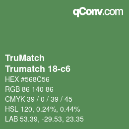 Código de color: TruMatch - Trumatch 18-c6 | qconv.com