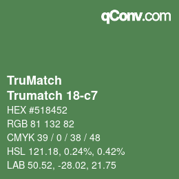 Code couleur: TruMatch - Trumatch 18-c7 | qconv.com