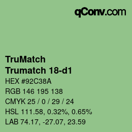 Color code: TruMatch - Trumatch 18-d1 | qconv.com