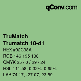 Código de color: TruMatch - Trumatch 18-d1 | qconv.com