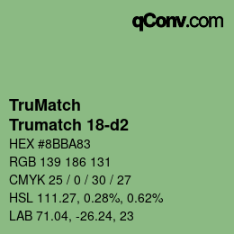 Farbcode: TruMatch - Trumatch 18-d2 | qconv.com
