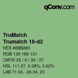 Código de color: TruMatch - Trumatch 18-d2 | qconv.com