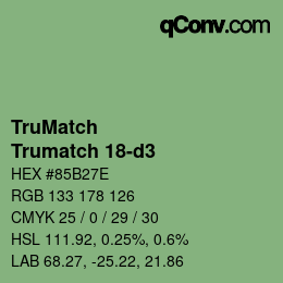 カラーコード: TruMatch - Trumatch 18-d3 | qconv.com