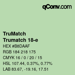 Farbcode: TruMatch - Trumatch 18-e | qconv.com