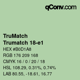 Código de color: TruMatch - Trumatch 18-e1 | qconv.com
