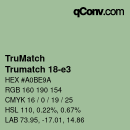 Código de color: TruMatch - Trumatch 18-e3 | qconv.com