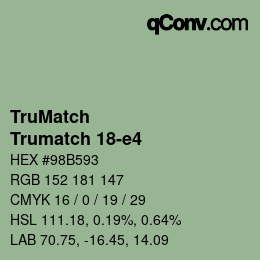 Color code: TruMatch - Trumatch 18-e4 | qconv.com