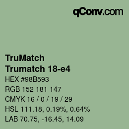 Code couleur: TruMatch - Trumatch 18-e4 | qconv.com